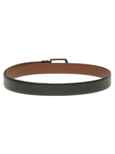 Load image into Gallery viewer, Teakwood Men's Premium Genuine Leather 2-in-1 Reversible Belt | Black &amp; Brown Crosshatch Textured Finish | Matte Black Classic Curved Pin Buckle | Adjustable 35 mm Dress Belt for Formal, Casual, Office &amp; Business Wear

