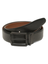Load image into Gallery viewer, Teakwood Men's Premium Genuine Leather 2-in-1 Reversible Belt | Black &amp; Brown Crosshatch Textured Finish | Matte Black Classic Curved Pin Buckle | Adjustable 35 mm Dress Belt for Formal, Casual, Office &amp; Business Wear
