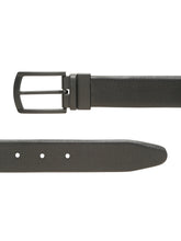 Load image into Gallery viewer, Teakwood Men's Premium Genuine Leather 2-in-1 Reversible Belt | Black &amp; Brown Crosshatch Textured Finish | Matte Black Classic Curved Pin Buckle | Adjustable 35 mm Dress Belt for Formal, Casual, Office &amp; Business Wear
