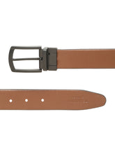Load image into Gallery viewer, Teakwood Men's Premium Genuine Leather 2-in-1 Reversible Belt | Black &amp; Brown Natural Grain Leather Finish |Matte Black   Classic Angular Pin Buckle | Adjustable 35 mm Dress Belt for Formal, Casual, Office &amp; Business Wear
