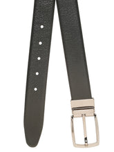 Load image into Gallery viewer, Teakwood Men's Premium Genuine Leather 2-in-1 Reversible Belt | Black &amp; Brown Crosshatch Textured Finish | Nickle Black Contour Pin Buckle | Adjustable 35 mm Dress Belt for Formal, Casual, Office &amp; Business Wear
