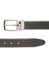 Load image into Gallery viewer, Teakwood Men's Premium Genuine Leather 2-in-1 Reversible Belt | Black &amp; Brown Crosshatch Textured Finish | Nickle Black Contour Pin Buckle | Adjustable 35 mm Dress Belt for Formal, Casual, Office &amp; Business Wear
