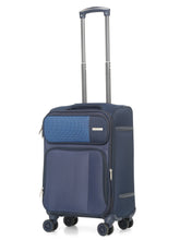 Load image into Gallery viewer, Teakwood Leather Navy Solid Soft Sided Cabin Trolley Bag
