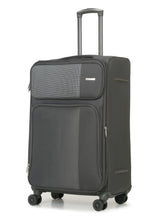 Load image into Gallery viewer, Teakwood Leather Grey Solid Soft Sided Large Trolley Bag
