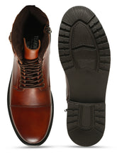 Load image into Gallery viewer, Men’s Leather Dual-Side Combat Boots with Buckle and Zipper
