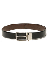 Load image into Gallery viewer, Teakwood Men's Premium Genuine Leather 2-in-1 Reversible Belt | Black &amp; Brown Pebble Grain Leather Finish | Silver Linear Edge Pin Buckle | Adjustable 35 mm Dress Belt for Formal, Casual, Office &amp; Business Wear
