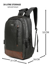 Load image into Gallery viewer, Teakwood Leathers Unisex Vegan Leather Laptop Backpack | 30L Capacity | Fits Up to 18-Inch Laptop | Multi-Compartment Office, College &amp; Travel Backpack | Bottle Holder | Water-Resistant
