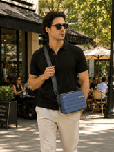Load image into Gallery viewer, Teakwood Unisex Hard Shell Travel Organizer Crossbody Bag with Adjustable Shoulder Strap, Zipper Closure &amp; Dual Inner Pockets for Electronics and Accessories
