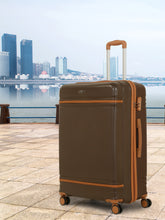 Load image into Gallery viewer, Teakwood Large Hard Shell Travel Trolley Luggage with 360° Dual Spinner Wheels, Unbreakable Scratch-Resistant Body, Side Combination Lock, Heavy-Duty Zippers, Mesh Organizer &amp; Elastic Cross Straps
