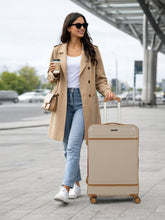 Load image into Gallery viewer, Teakwood Large Hard Shell Travel Trolley Luggage with 360° Dual Spinner Wheels, Unbreakable Scratch-Resistant Body, Side Combination Lock, Heavy-Duty Zippers, Mesh Organizer &amp; Elastic Cross Straps
