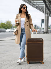 Load image into Gallery viewer, Teakwood Large Hard Shell Travel Trolley Luggage with 360° Dual Spinner Wheels, Unbreakable Scratch-Resistant Body, Side Combination Lock, Heavy-Duty Zippers, Mesh Organizer &amp; Elastic Cross Straps
