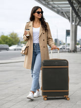 Load image into Gallery viewer, Teakwood Large Hard Shell Travel Trolley Luggage with 360° Dual Spinner Wheels, Unbreakable Scratch-Resistant Body, Side Combination Lock, Heavy-Duty Zippers, Mesh Organizer &amp; Elastic Cross Straps
