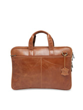 Load image into Gallery viewer, Teakwood Genuine Leather Laptop Bag - Tan
