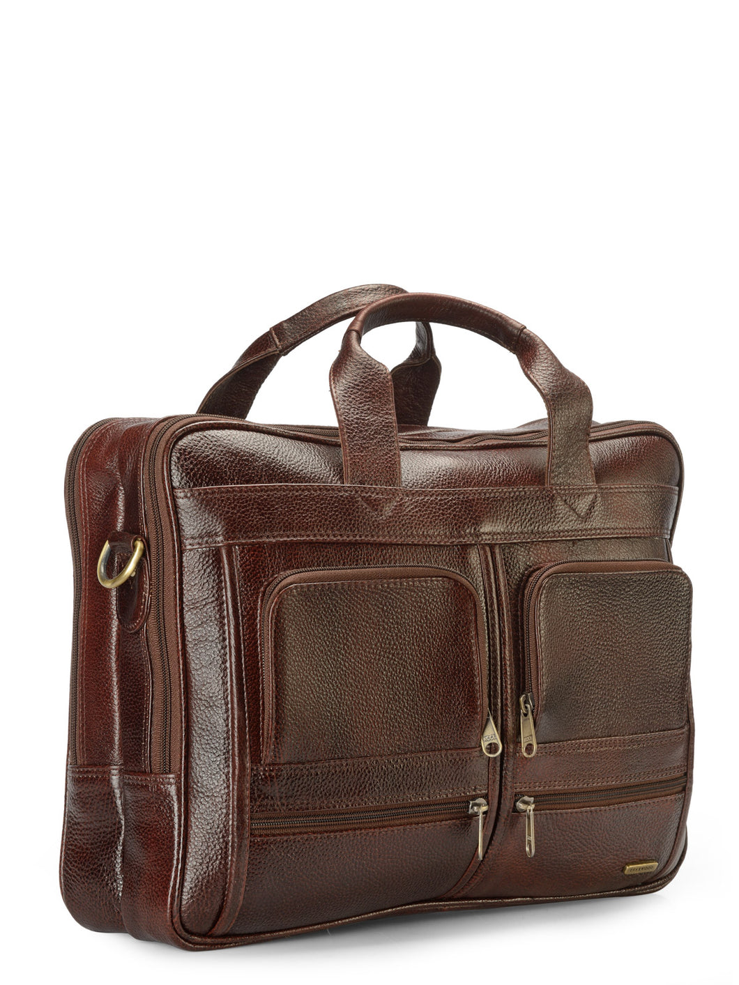 Teakwood Genuine Brown Leather Laptop bag
