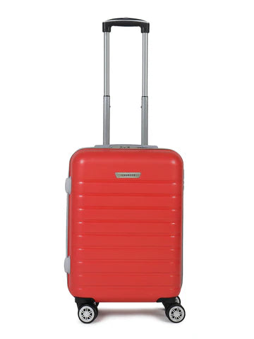 Unisex Red Textured Hard Sided Trolley Bag