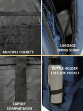 Load image into Gallery viewer, Teakwood Leathers Unisex 35L Laptop Backpack | Hard Shell Front Panel | 3-Digit Security Lock | Fits Up to 18 Inch Laptop | Trolley Sleeve, Multiple Pockets &amp; Bottle Holders | Travel, Office &amp; Business Backpack
