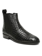 Load image into Gallery viewer, Men&#39;s Croco-Textured Leather Chelsea Boots
