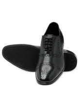 Load image into Gallery viewer, Teakwood Men Black Leather Formal Brogues Shoes
