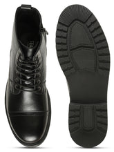 Load image into Gallery viewer, Men's Leather Combat Boots with Side Zipper
