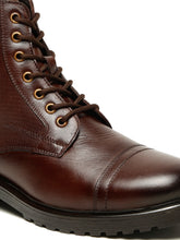 Load image into Gallery viewer, Men's Leather Combat Boots with Side Zipper
