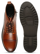 Load image into Gallery viewer, Men's Leather Combat Boots with Side Zipper
