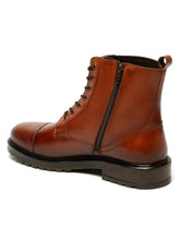 Load image into Gallery viewer, Men's Leather Combat Boots with Side Zipper
