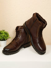 Load image into Gallery viewer, Men’s Leather Dual-Side Combat Boots with Buckle and Zipper
