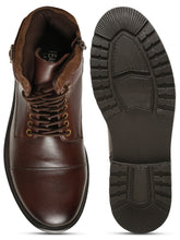 Load image into Gallery viewer, Men’s Leather Dual-Side Combat Boots with Buckle and Zipper
