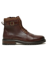 Load image into Gallery viewer, Men’s Leather Dual-Side Combat Boots with Buckle and Zipper
