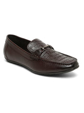 Load image into Gallery viewer, Men Brown Textured Leather Loafers
