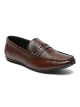 Load image into Gallery viewer, Men's Brown Textured Leather Loafers
