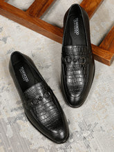 Load image into Gallery viewer, Men Croco Embossed Leather Loafer Shoes
