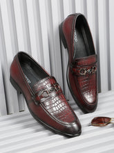 Load image into Gallery viewer, Men Croco Embossed Leather Loafer Shoes

