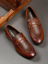 Load image into Gallery viewer, Men’s Leather Loafers with Horsebit Detail
