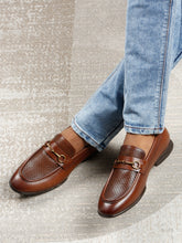Load image into Gallery viewer, Men’s Leather Loafers with Horsebit Detail

