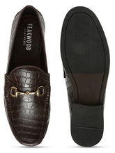 Load image into Gallery viewer, Men’s Croco-Textured Leather Slip-on with Horsebit
