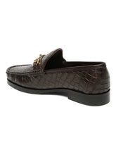 Load image into Gallery viewer, Men’s Croco-Textured Leather Slip-on with Horsebit
