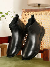 Load image into Gallery viewer, BLACK LEATHER MEN ANKLE BOOT
