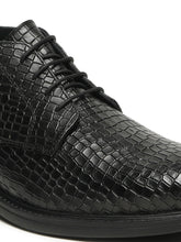 Load image into Gallery viewer, Men's Crocodile-Textured Formal Lace-Up Boots
