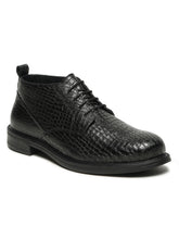 Load image into Gallery viewer, Men's Crocodile-Textured Formal Lace-Up Boots
