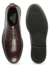 Load image into Gallery viewer, Men's Crocodile-Textured Formal Lace-Up Boots
