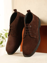 Load image into Gallery viewer, BROWN MEN SUEDE LEATHER DERBY SHOES
