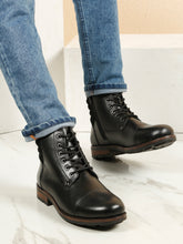 Load image into Gallery viewer, Classic Leather Lace-Up Boots
