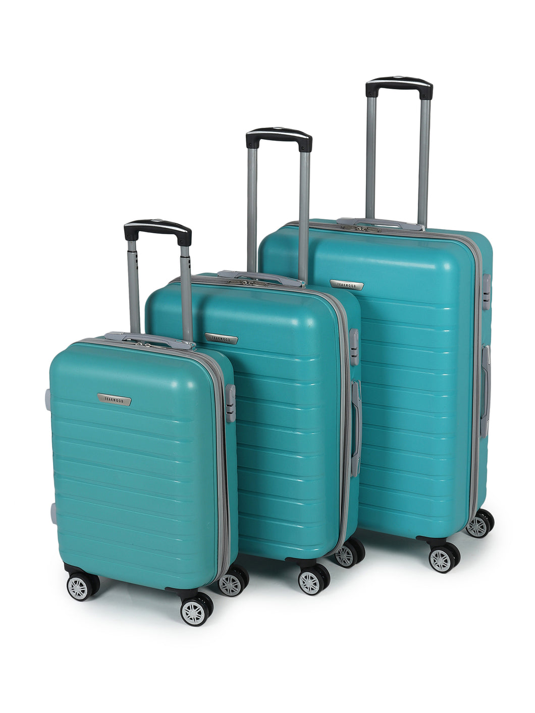Green Textured Hard-Sided Cabin Trolley Suitcase