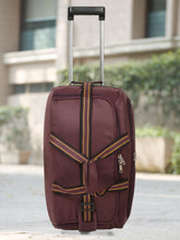 Load image into Gallery viewer, Teakwood Leathers Purple Solid Medium Duffle Trolley Bag
