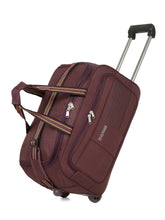 Load image into Gallery viewer, Teakwood Leathers Purple Solid Medium Duffle Trolley Bag
