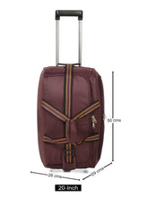 Load image into Gallery viewer, Teakwood Leathers Purple Solid Medium Duffle Trolley Bag
