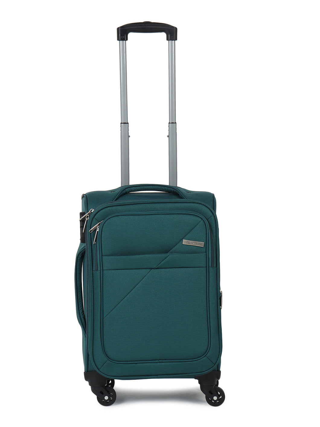 Teal Textured Soft-Sided Trolley Suitcase Medium