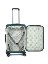 Load image into Gallery viewer, Teal Textured Soft-Sided Trolley Suitcase Medium
