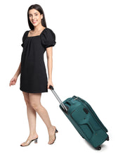 Load image into Gallery viewer, Teal Textured Soft-Sided Trolley Suitcase Medium
